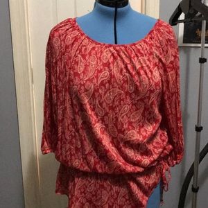 Red paisley, faded glory long sleeve blouse